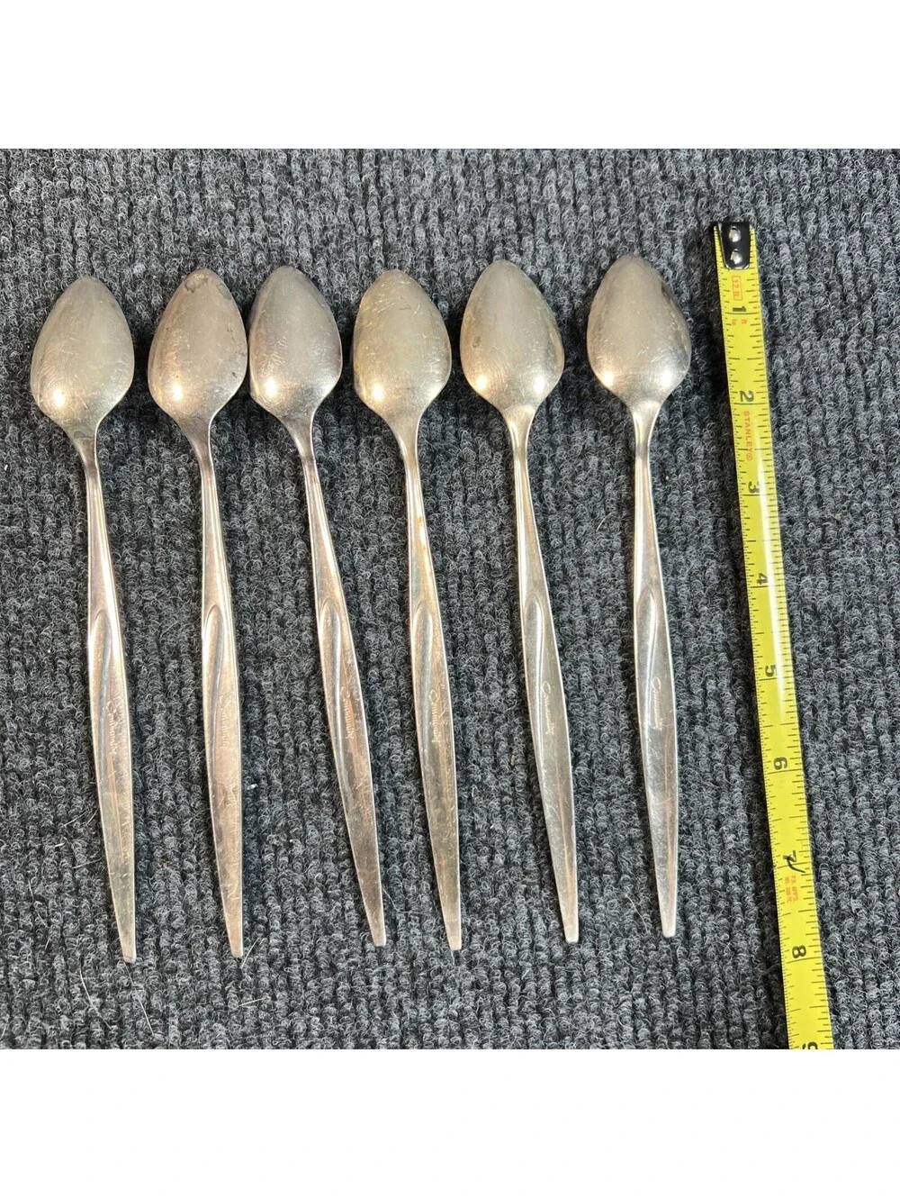 Oneida Community stainless flatware  Of 6 ice Tea Spoons